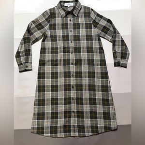 Vibe plaid shirt dress made out of flannel
